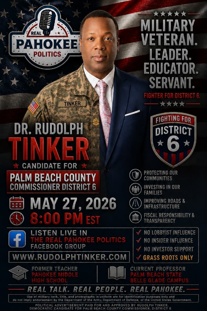 Real Pahokee Politics Flyer - Dr. Rudolph Tinker